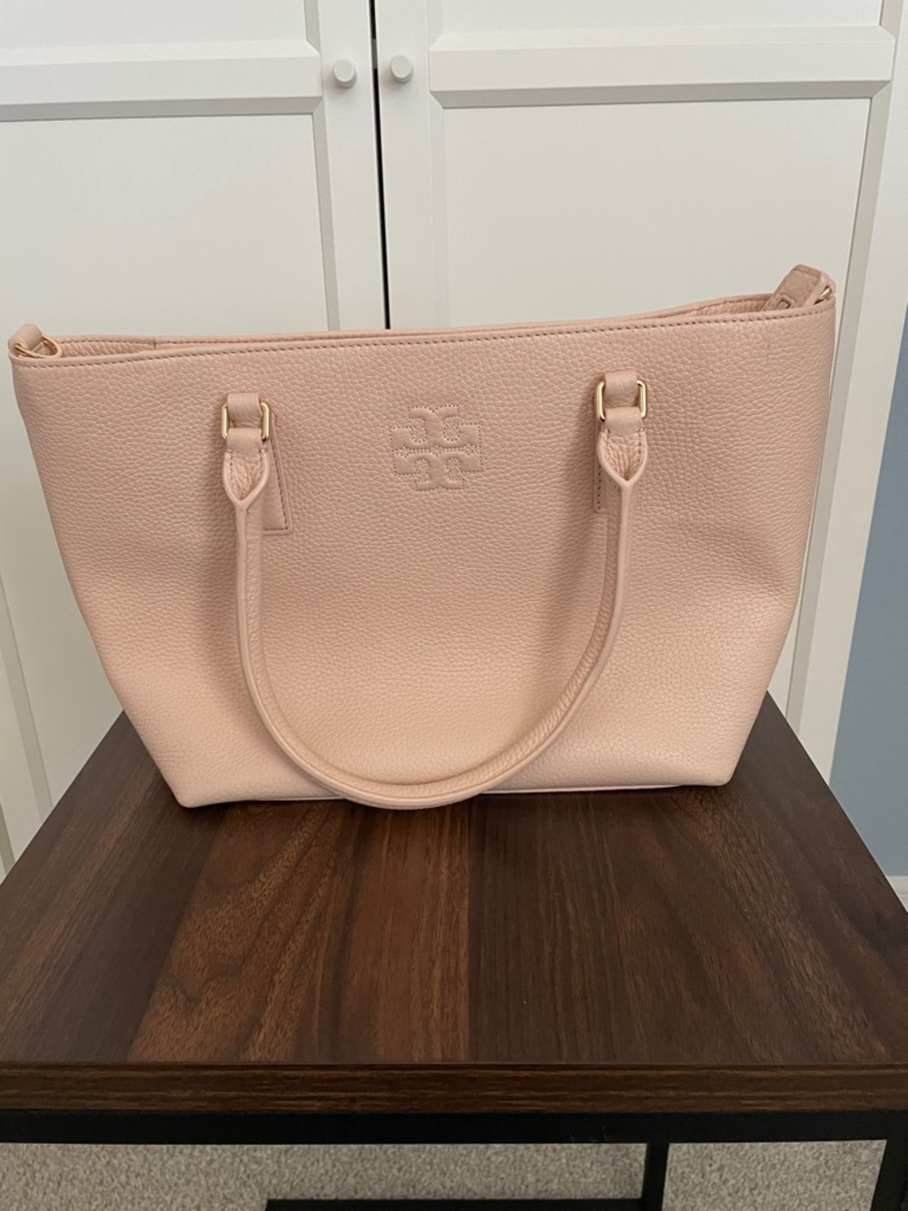 Tory Burch Pale Pink Pebbled Leather Tote